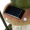 FROG ON A MUSHROOM SOLAR STATUE