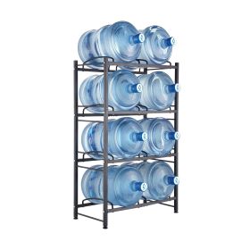 VEVOR 4 Tiers Water Jug Holder, 5 Gallon Water Bottle Holder, Double Row Water Bottle Rack for 8 Bottles, Heavy Duty Water Jug Rack for Kitchen