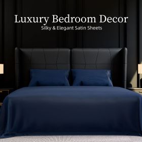 Bedding King Bed Sheets Set - 4 Piece Bedding - Brushed Microfiber - Shrinkage and Fade Resistant - Easy Care (King, Navy Blue)