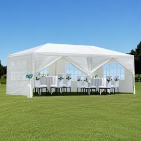 10 & 20ft - 3X6M White 6-sided - 4 Windows Outdoor Garden Pavilion, Wedding Party Tent, Rain Shelter, Parking Shed, Advertising Tent, With 6 Deta (Option: defaulttitle)